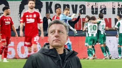Beşiktaş'ın deplasmanda 9 kişi kalan Konyaspor'a 1-0 mağlup olduğu Süper