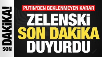 Zelenski son dakika duyurdu! Putin’den beklenmeyen ateşkes kararı Ukrayna Devlet Başkanı Volodimir Zelenski, Rusya Devlet Başkanı Putin'in ateşkes