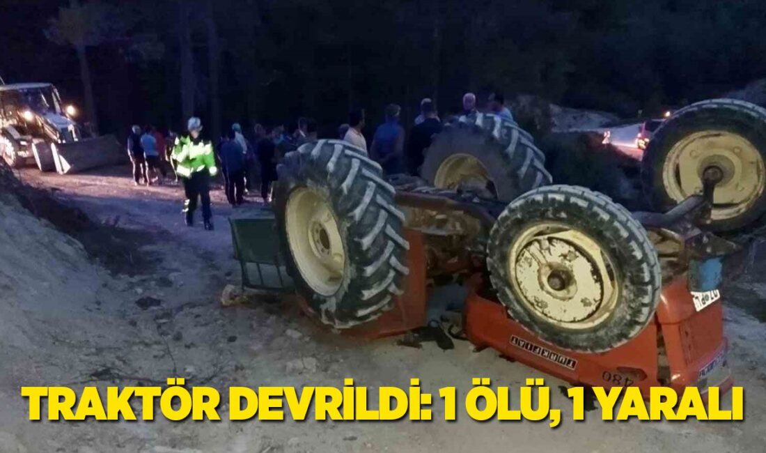 Meydana gelen kazada devrilen traktörün altında kalan sürücü hayatını kaybederken,