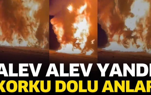 Araç alev alev yandı