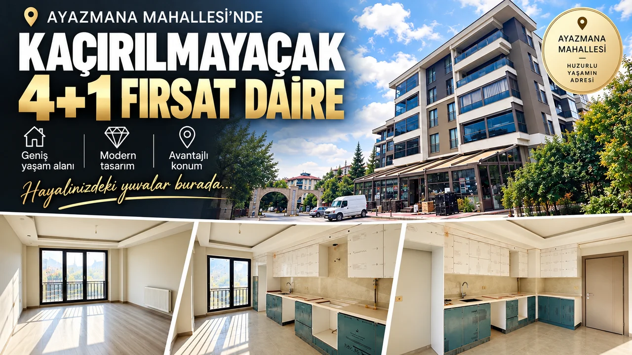 AYAZMANA’DA MESİRELİĞİN HEMEN ÖNÜNDE SIFIR 4+1 DAİRE FIRSATI