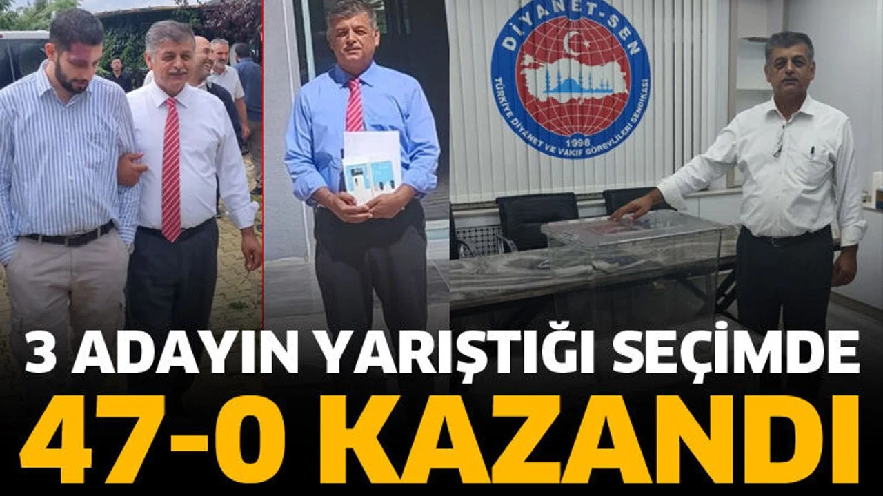 3 adayın yarıştığı seçimde 47-0 kazandı