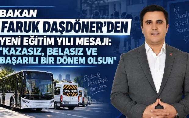 BAŞKAN FARUK DAŞDÖNER’DEN YENİ EĞİTİM YILI MESAJI: “KAZASIZ, BELASIZ VE BAŞARILI BİR DÖNEM OLSUN”