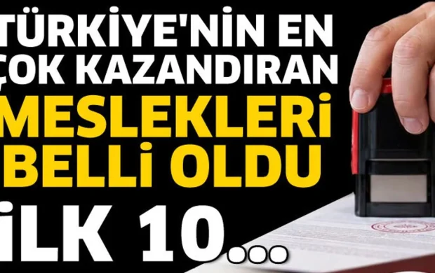Türkiye'nin en çok kazandıran meslekleri belli oldu