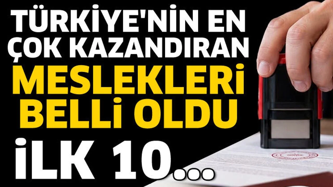 Türkiye'nin en çok kazandıran meslekleri belli oldu