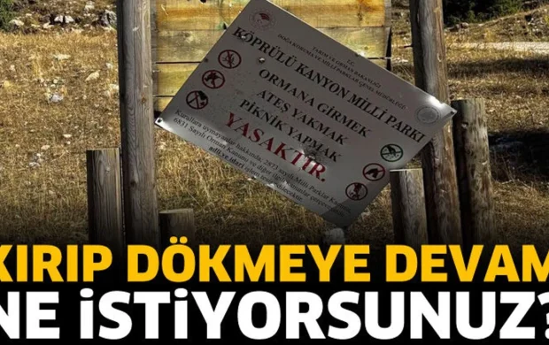 Doğadaki tabeladan ne istediniz? Üzücü görüntü tepki çekti