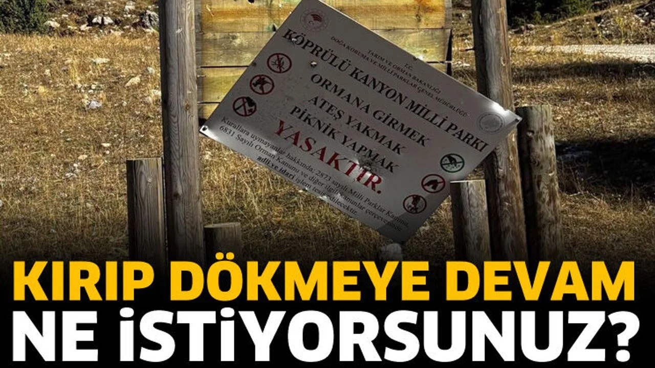 Doğadaki tabeladan ne istediniz? Üzücü görüntü tepki çekti