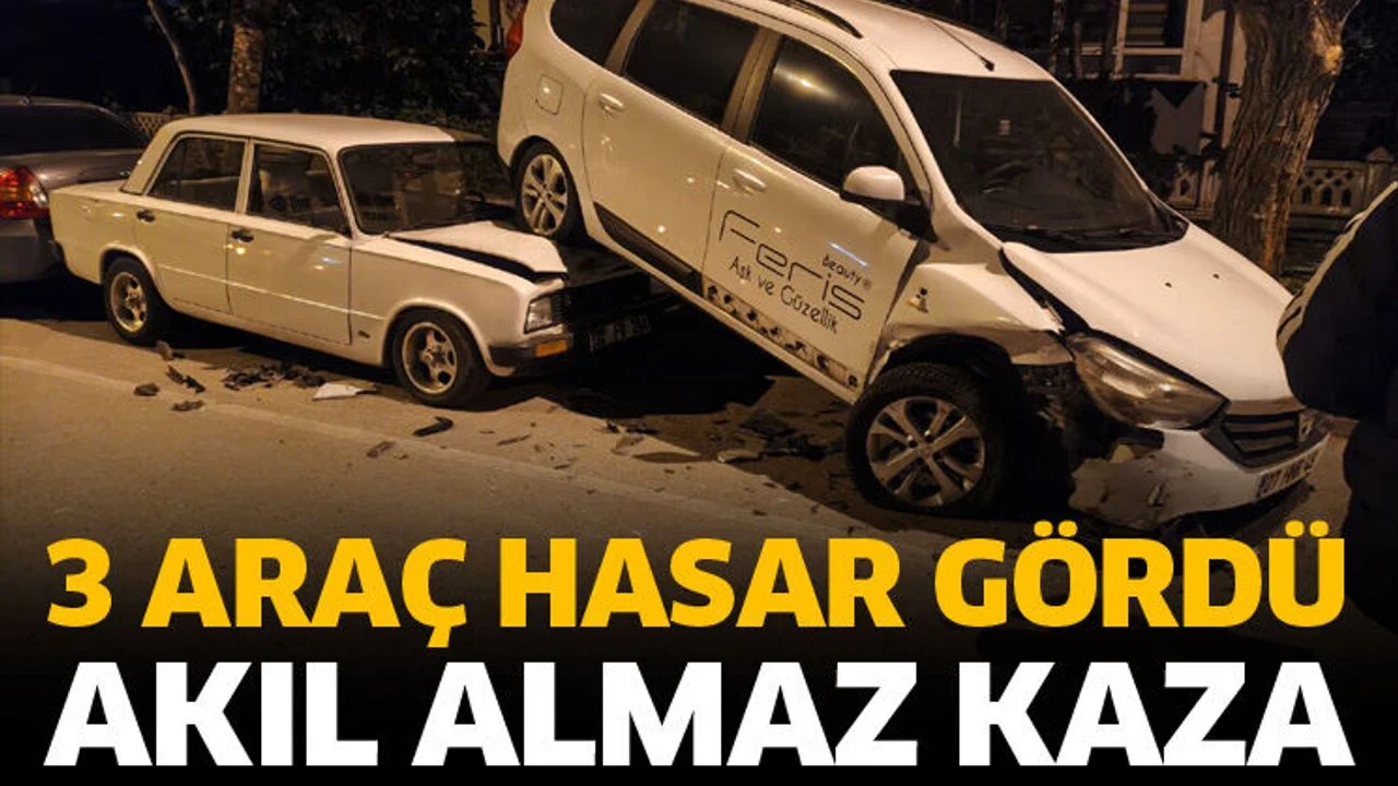 Isparta'da akıl almaz kaza: 3 araç hasar gördü