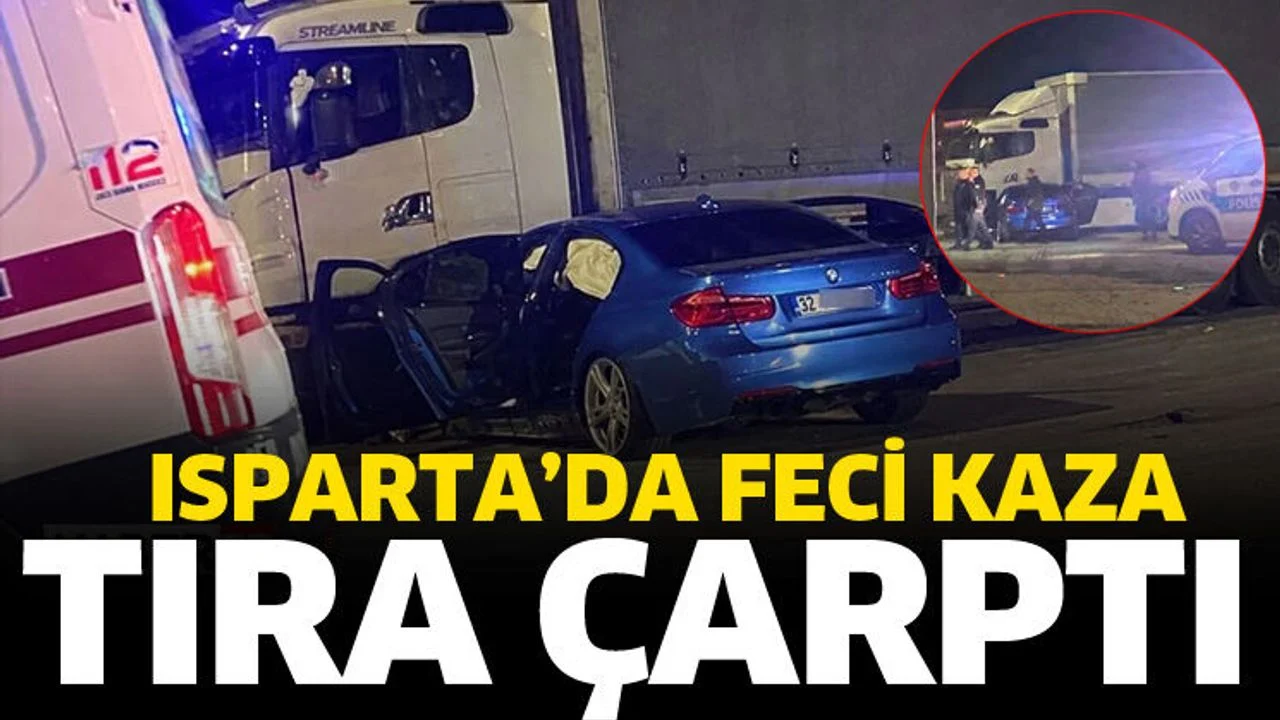Kontrolden Çıkan Otomobil TIR’a Çarptı: 1 Yaralı