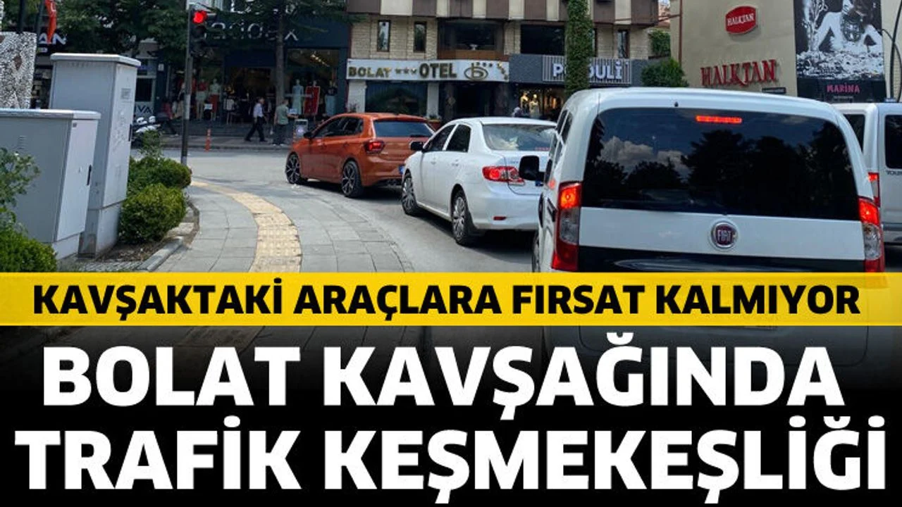 Bolat kavşağında trafik keşmekeşliği