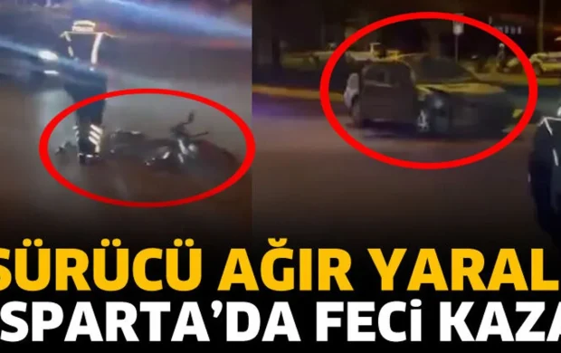Otomobille motosiklet çarpıştı: Sürücü ağır yaralı