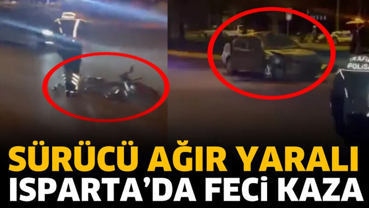 Otomobille motosiklet çarpıştı: Sürücü ağır yaralı
