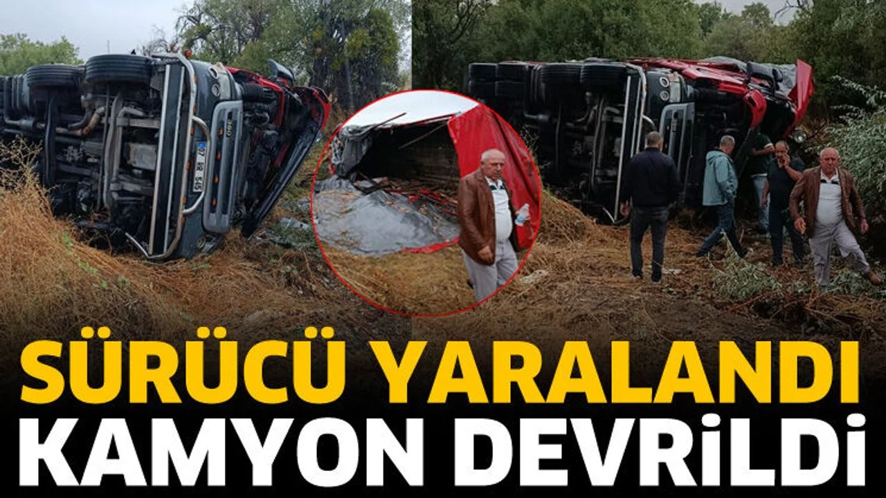 Kamyon devrildi