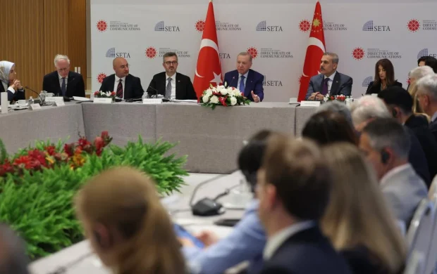 Cumhurbaşkanı Erdoğan ABD'li düşünce kuruluşu temsilcileriyle bir araya geldi