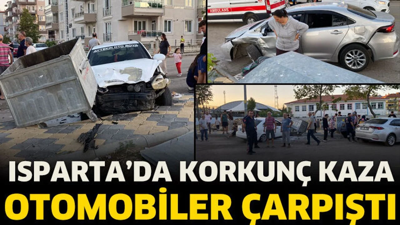 Isparta’da iki otomobil çarpıştı: 1 kişi hafif yaralandı