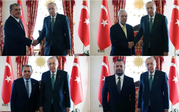 Cumhurbaşkanı Erdoğan, 4 büyük kulübün başkanını kabul etti