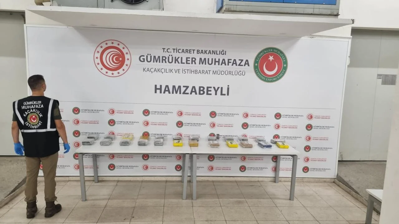 Edirne'de iki gümrük kapısında 174 kilogram uyuşturucu ele geçirildi