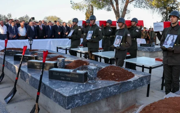 KKTC'de Atlılar Katliamı şehitleri, 52 yıl sonra son yolculuklarına uğurlandı