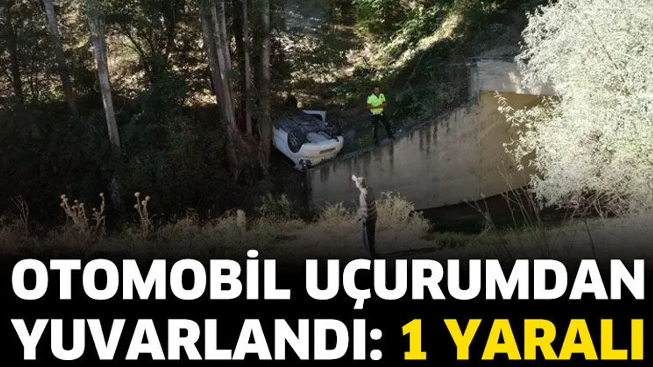 Otomobil uçurumdan yuvarlandı: 1 yaralı