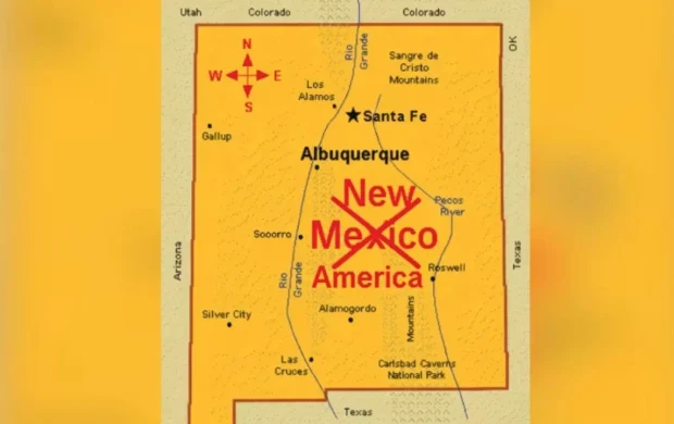 Trump, New Mexico'nun adını New America olarak değiştiren bir harita paylaştı
