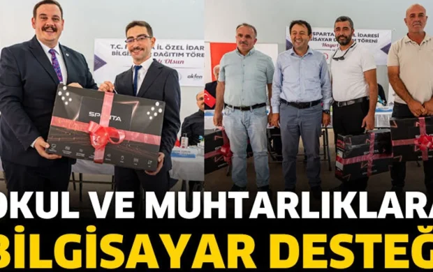 Okul ve muhtarlıklara bilgisayar desteği