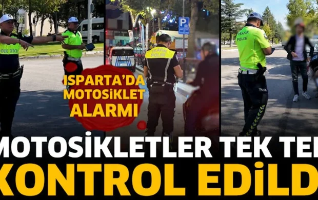 Isparta’da trafik ekiplerinden motosiklet denetimi