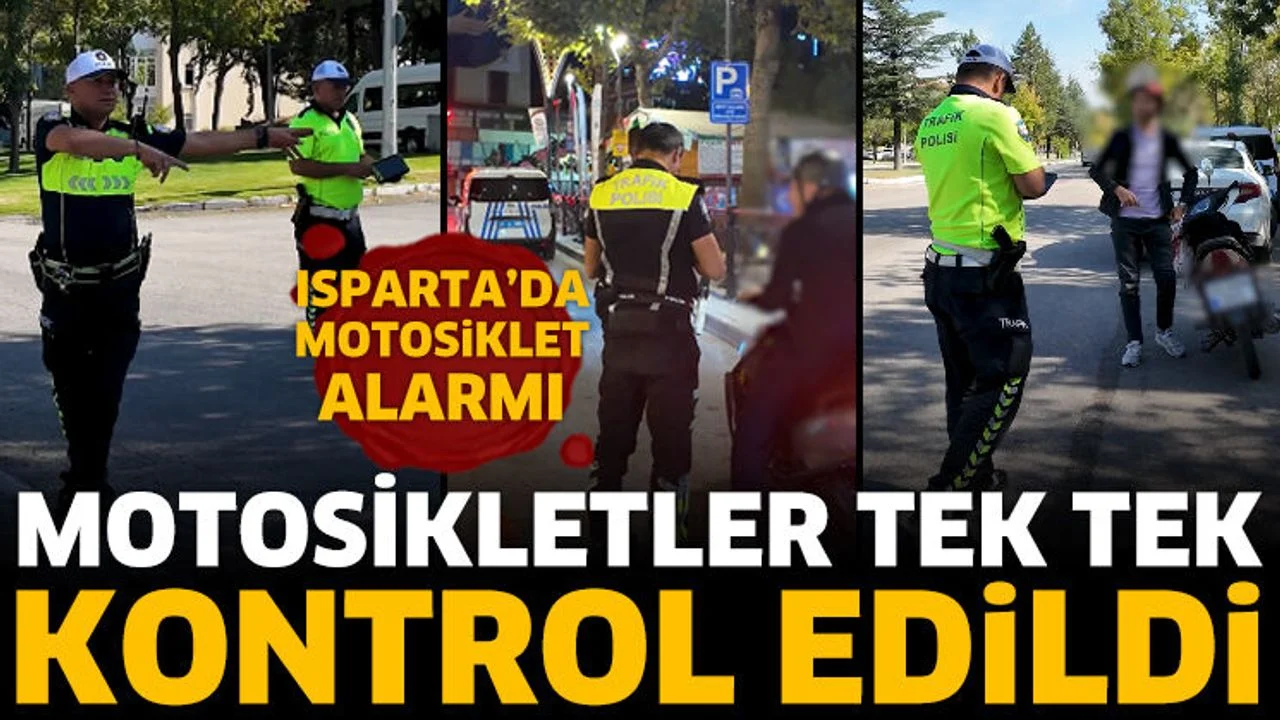 Isparta’da trafik ekiplerinden motosiklet denetimi