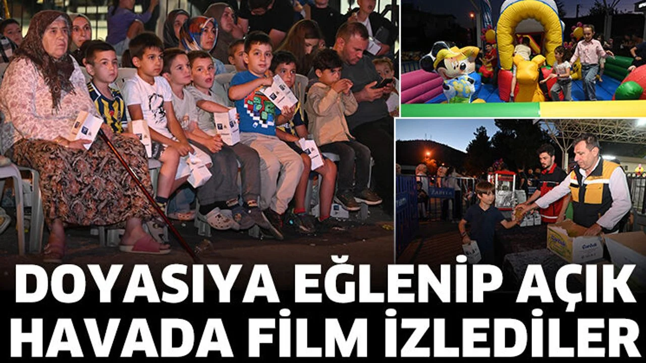 Doyasıya eğlenip açık havada film izlediler