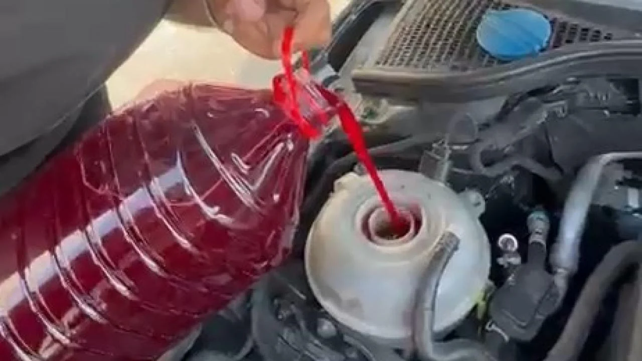 Otobanda hararet yapan aracına şalgam suyu koydu
