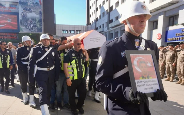 Şehit polisimiz Mehmet Ali Topatan son yolculuğuna uğurlandı