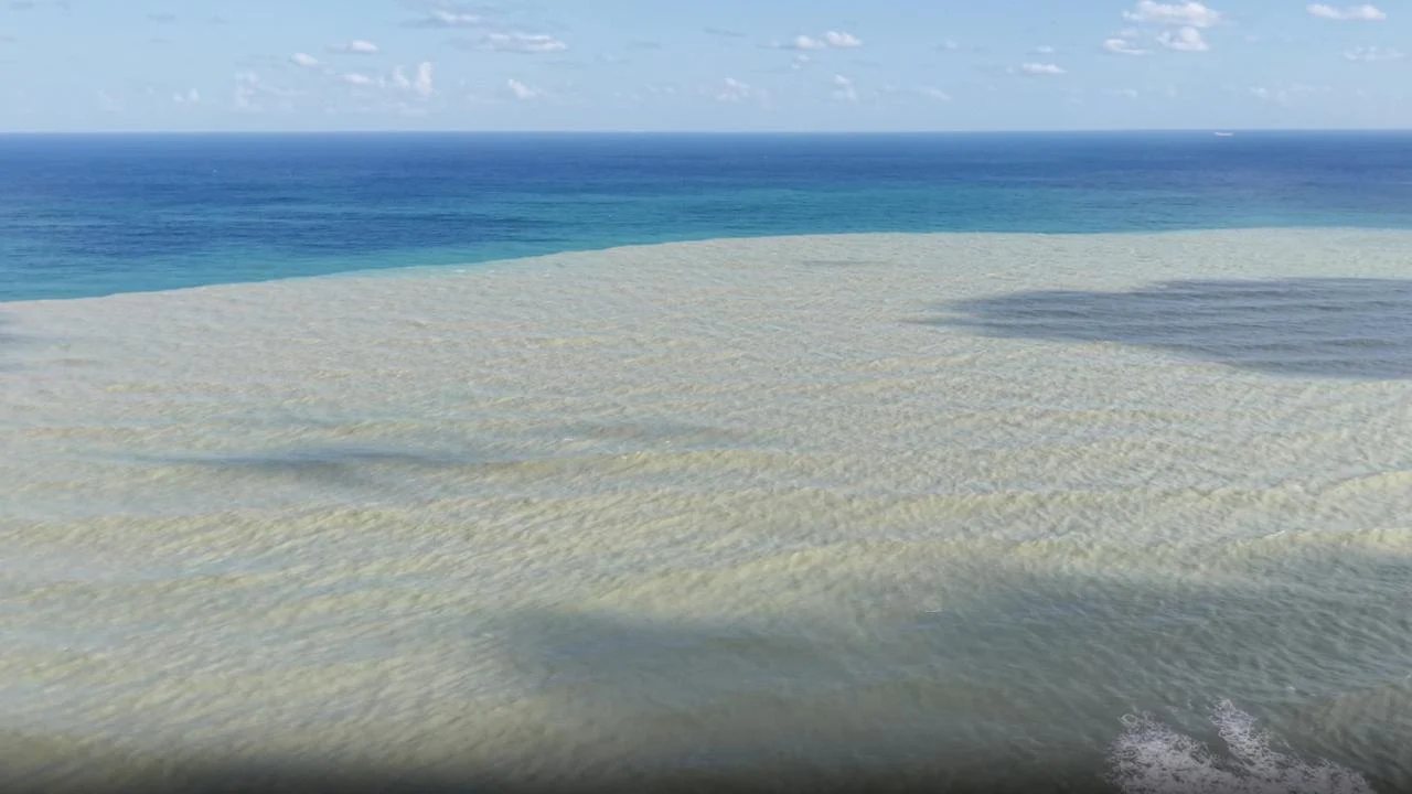 Derelerin taşıdığı çamurlu su Sinop'ta denizin rengini değiştirdi