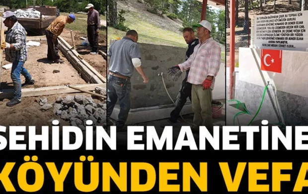 Şehidin emanetine köyünden vefa