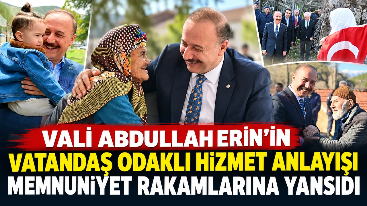 VALİ ABDULLAH ERİN’İN VATANDAŞ ODAKLI HİZMET ANLAYIŞI MEMNUNİYET RAKAMLARINA YANSIDI