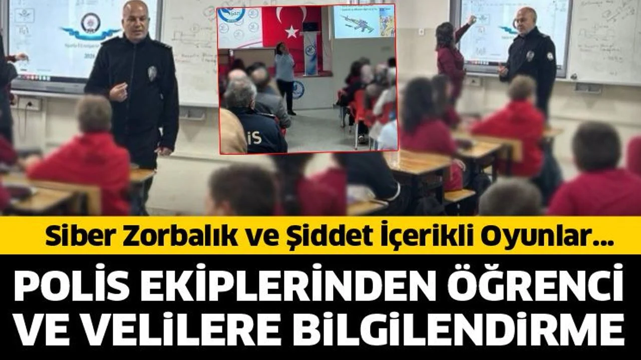 Polis ekiplerinden öğrenci ve velilere bilgilendirme