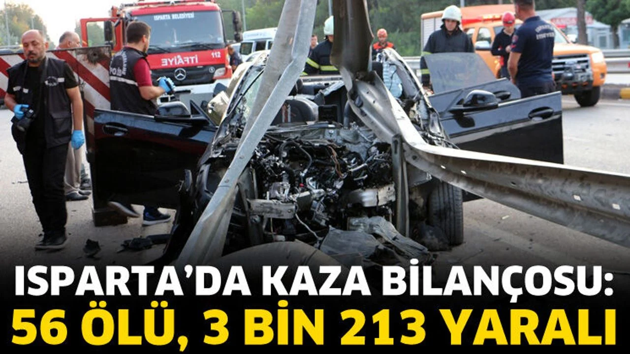 Isparta’da 6 bini aşkın kazada 56 ölü, 3 bin 213 yaralı