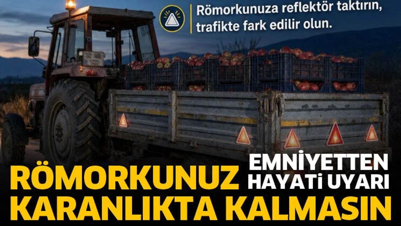 Traktör römorkları için reflektör uyarısı