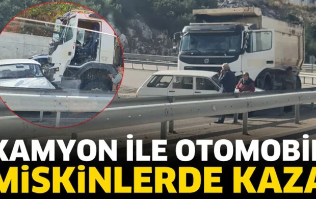 Eğirdir’de kamyon ile otomobil çarpıştı