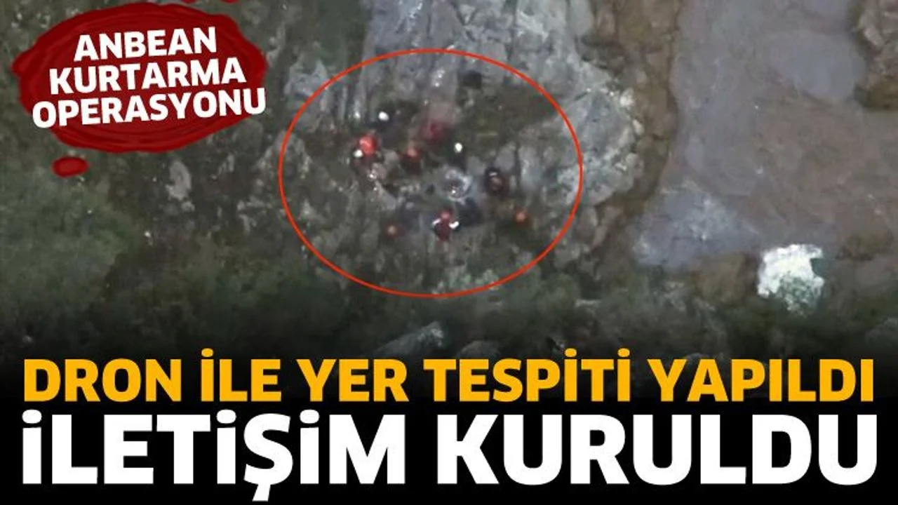 Dron ile yer tespiti yapılıp, iletişim kuruldu