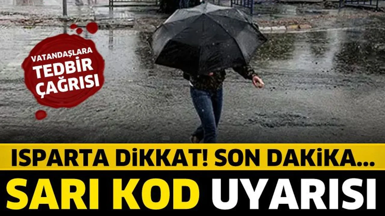 Isparta için Sarı kodlu yağış uyarısı