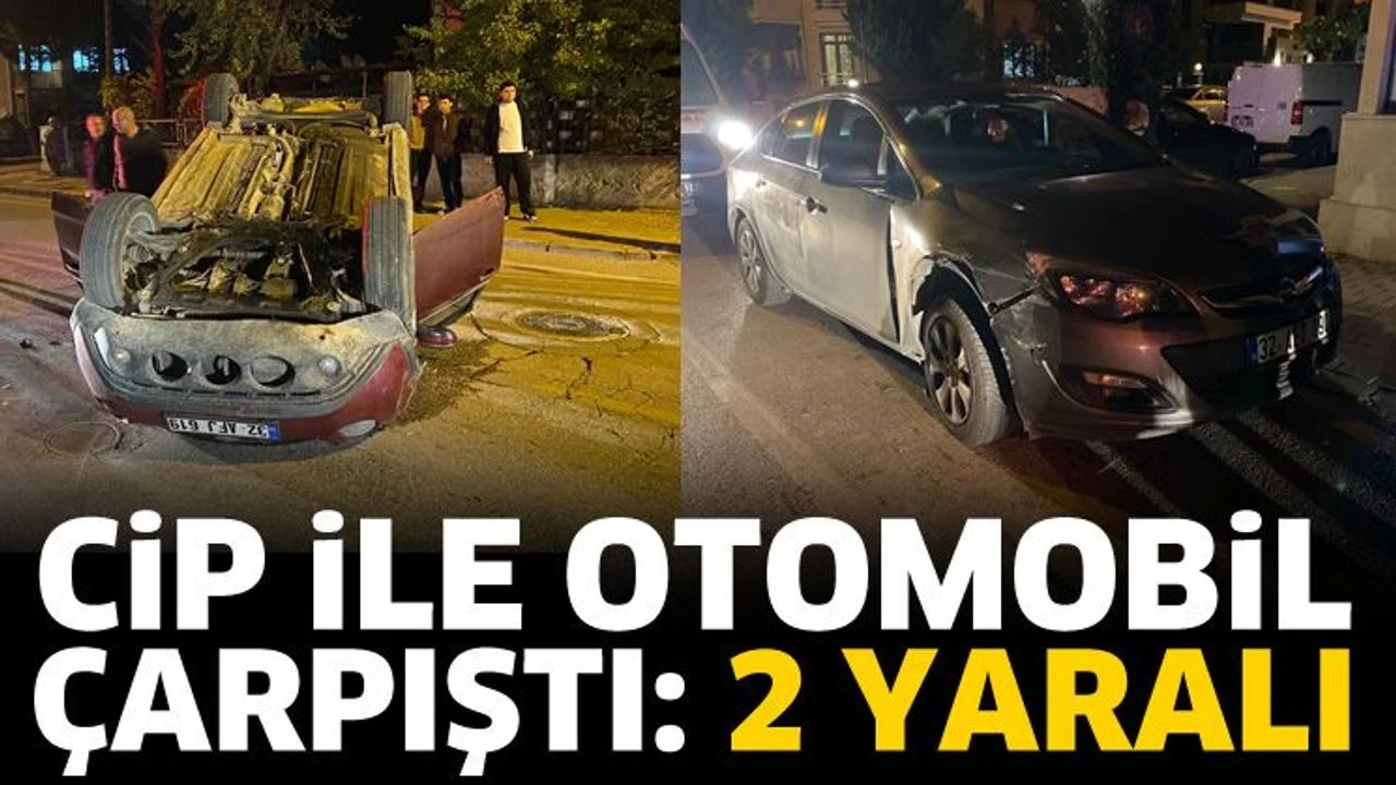 Isparta’da kazada cip ters döndü: 2 yaralı