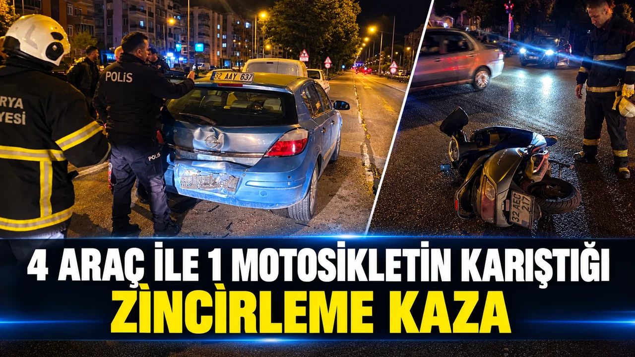 Isparta’da zincirleme kaza