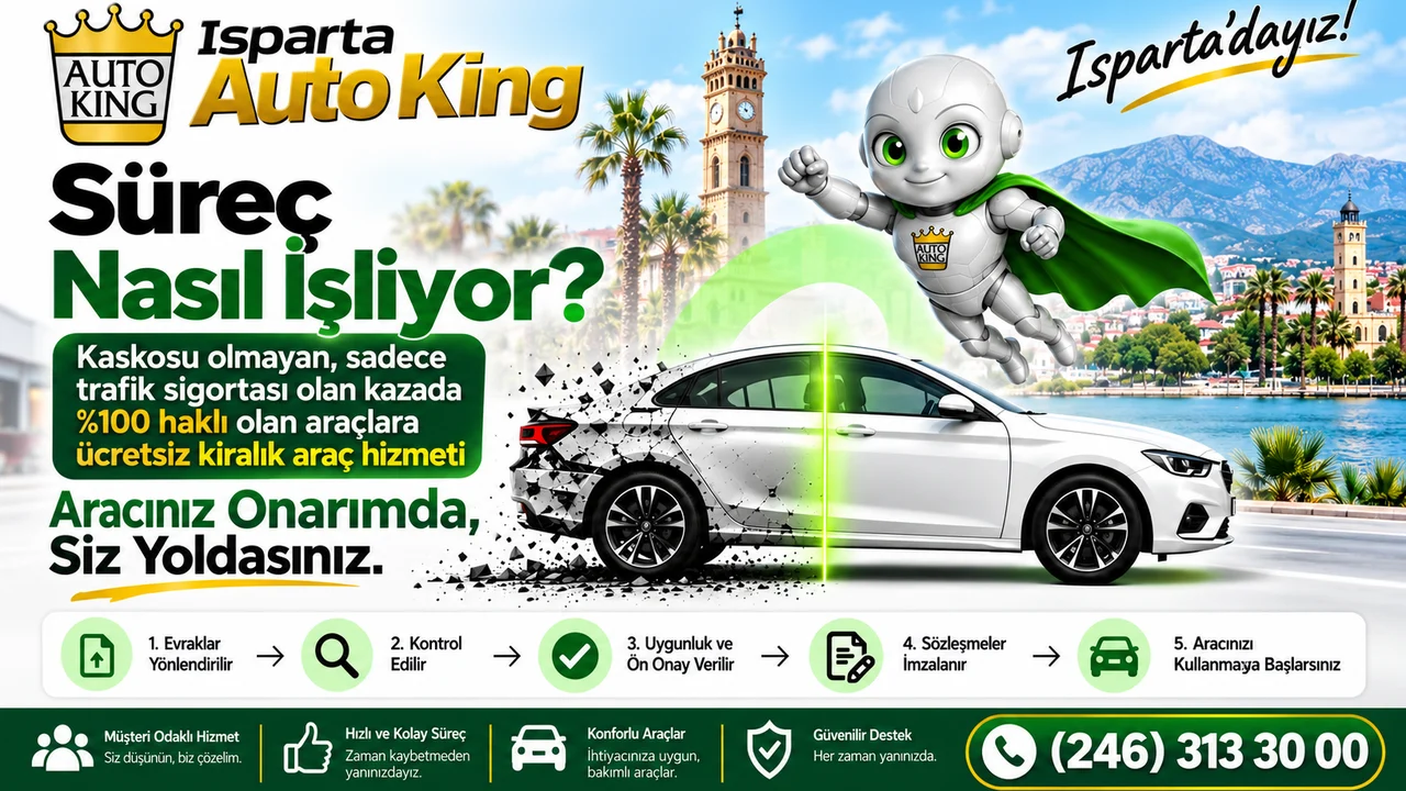 ISPARTA AUTO KING’DEN SÜRÜCÜLERE ÜCRETSİZ İKAME ARAÇ DESTEĞİ