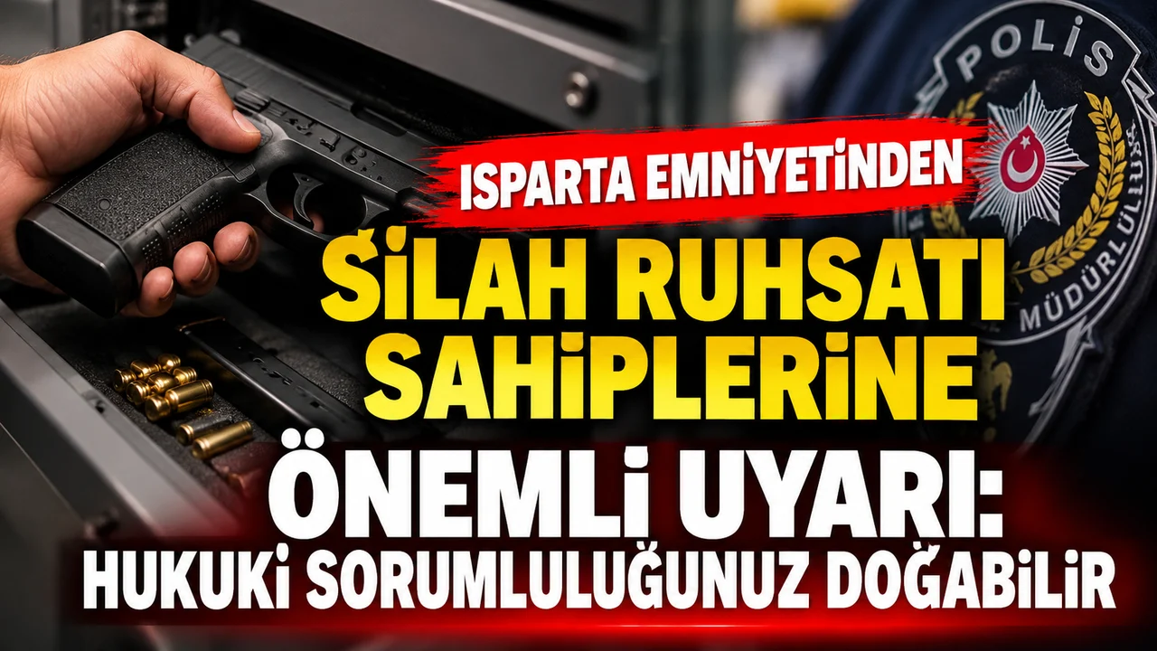 ISPARTA EMNİYETİNDEN SİLAH RUHSATI SAHİPLERİNE ÖNEMLİ UYARI: HUKUKİ SORUMLULUĞUNUZ DOĞABİLİR