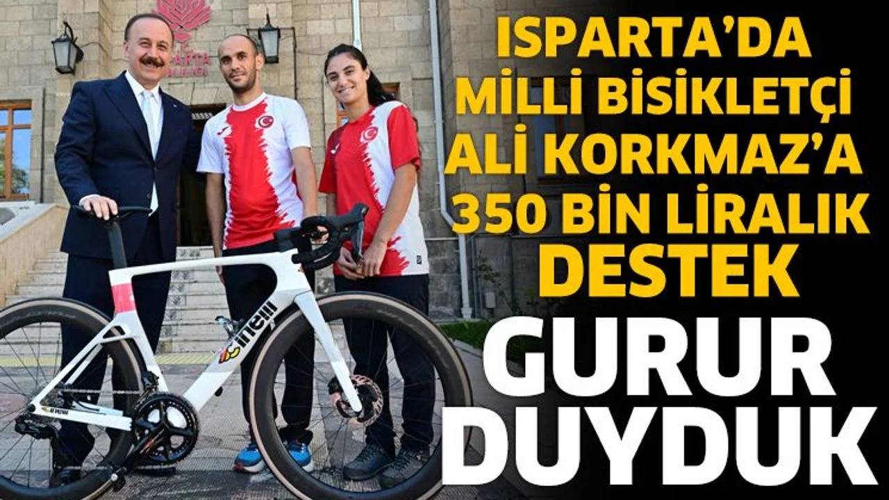 Isparta’da Milli Bisikletçi Ali Korkmaz’a 350 Bin Liralık Destek