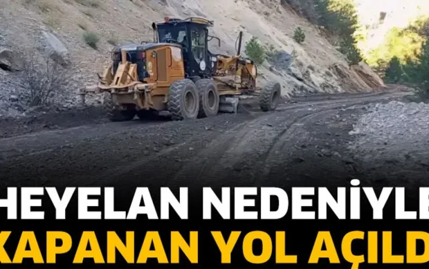 Heyelan nedeniyle kapanan yol açıldı