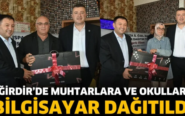 Eğirdir’de Muhtarlara Ve Okullara Bilgisayar Dağıtıldı