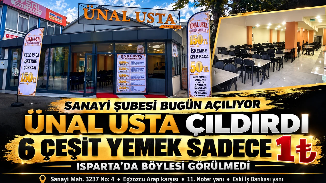 ÜNAL USTA ÇILDIRDI 2. ŞUBESİ BUGÜN AÇILIYOR  6 ÇEŞİT YEMEK SADECE 1 T₺
