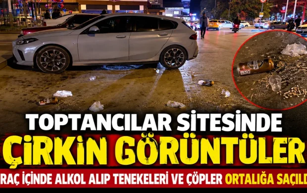 TOPTANCILAR SİTESİ KAVŞAĞINDA ÇİRKİN GÖRÜNTÜLER: ALKOL TENEKELERİ VE ÇÖPLER ORTALIĞA SAÇILDI