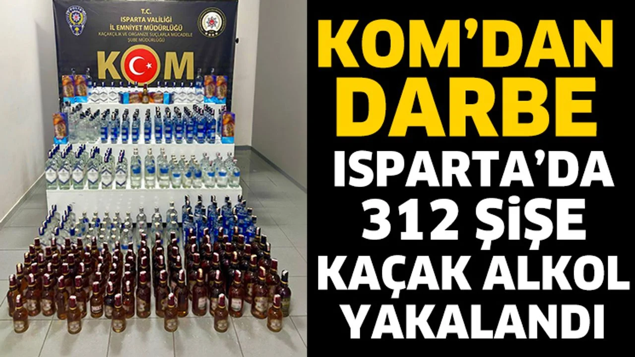 Isparta'da 312 Şişe Kaçak Alkol Yakalandı