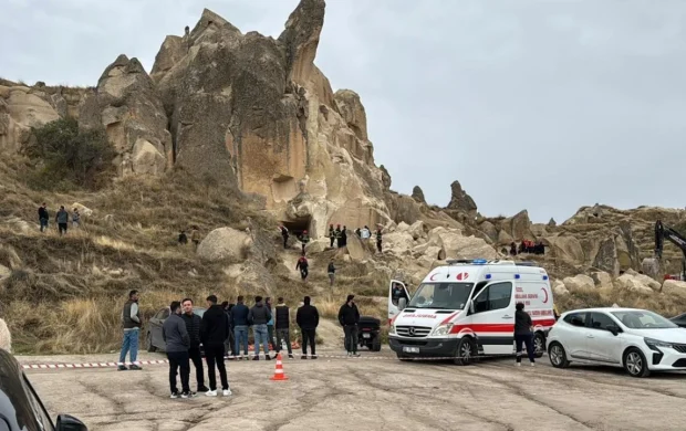 Kapadokya'da peribacası çöktü: 2 ölü, 5 yaralı